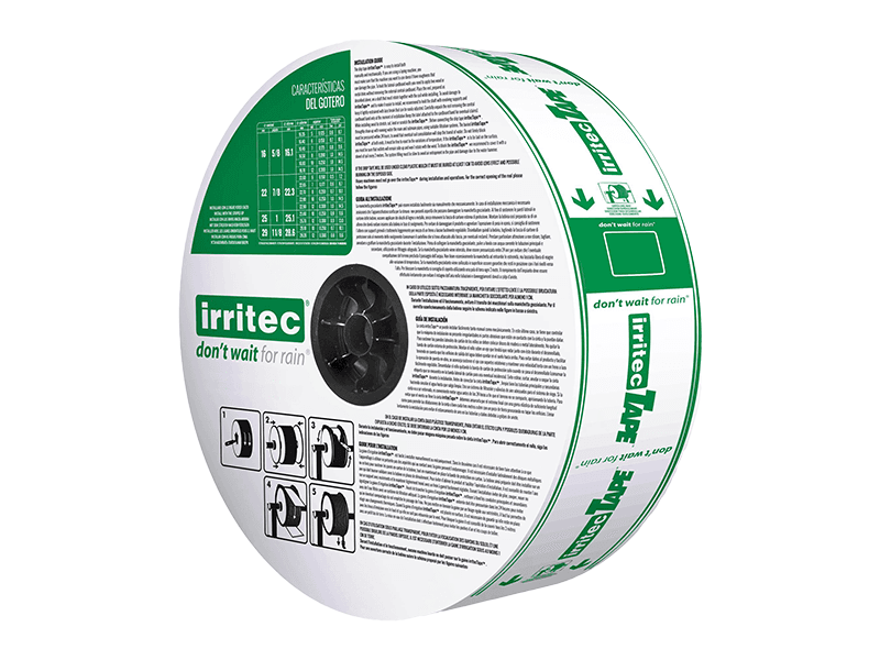 IRRI. TUBO GOTEJADOR TAPE TM 1000MTS 10CM 1,21L/H 200MIC