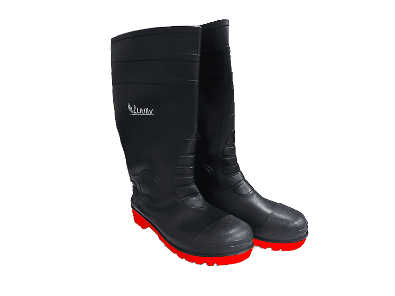 BOTA DE GOMA NEGRO/ROJO UTILLY 43