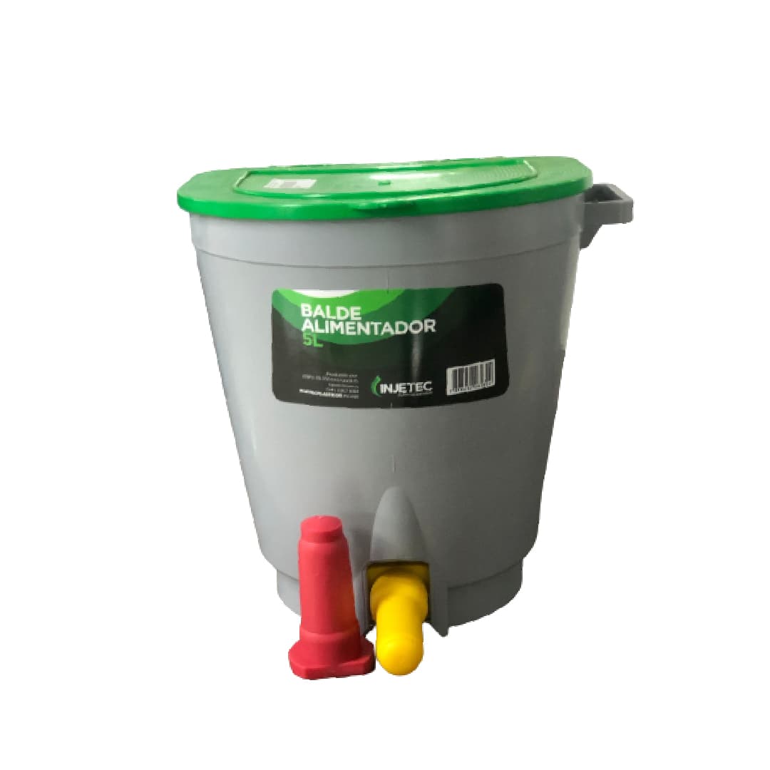 BALDE TETON PLASTICO 1 SALIDA INJETEC VERDE/GRIS