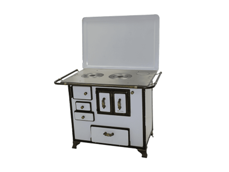 COCINA A LEÑA Nº 03 IZQUIERDO CON GABINETE BARROCO BLANCO