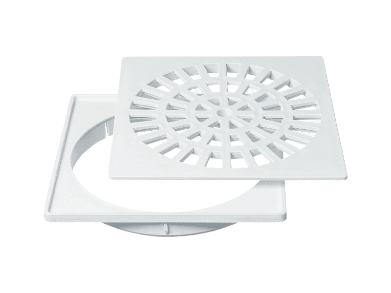 SOPORTE PARA PARRILLA Y PARRILLA CUADRADA BAÑO 100 MM BLANCO 297