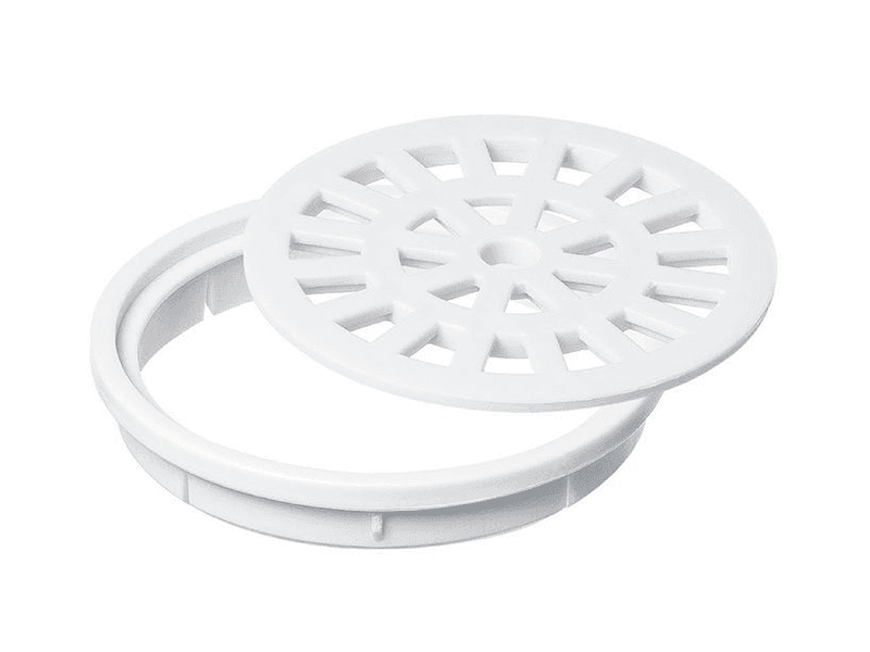 SOPORTE PARA PARRILLA Y PARRILLA REDONDO BAÑO 100 MM BLANCO 298
