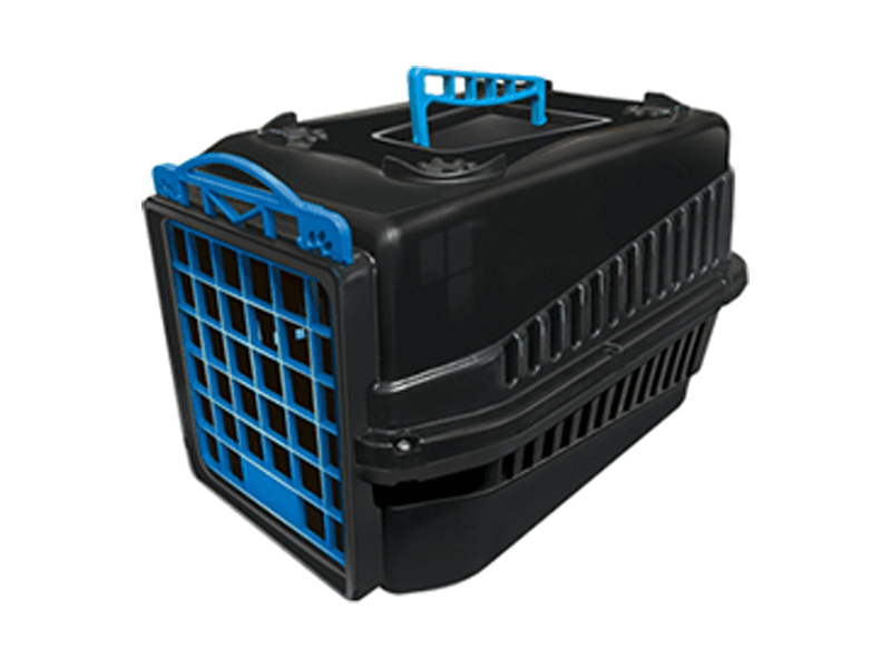 CAJA DE TRANSPORTE PODYUM N°1 NEGRO CON AZUL