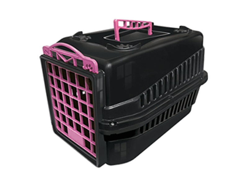 CAJA DE TRANSPORTE PODYUM N°1 NEGRO CON ROSA