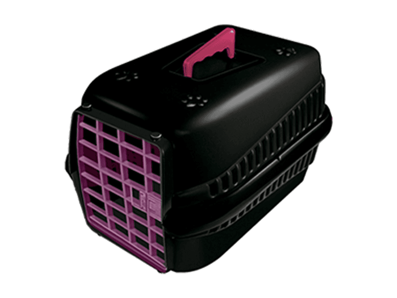 CAJA DE TRANSPORTE PODYUM N°3 NEGRO CON ROSA