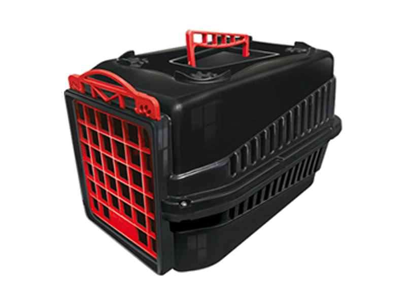 CAJA DE TRANSPORTE PODYUM N°1 NEGRO CON ROJO