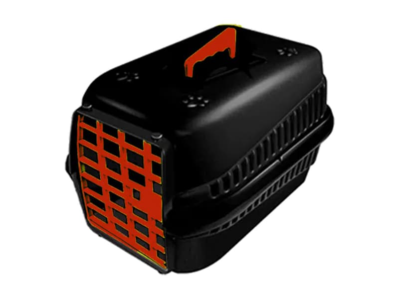 CAJA DE TRANSPORTE PODYUM N°2 NEGRO CON ROJO