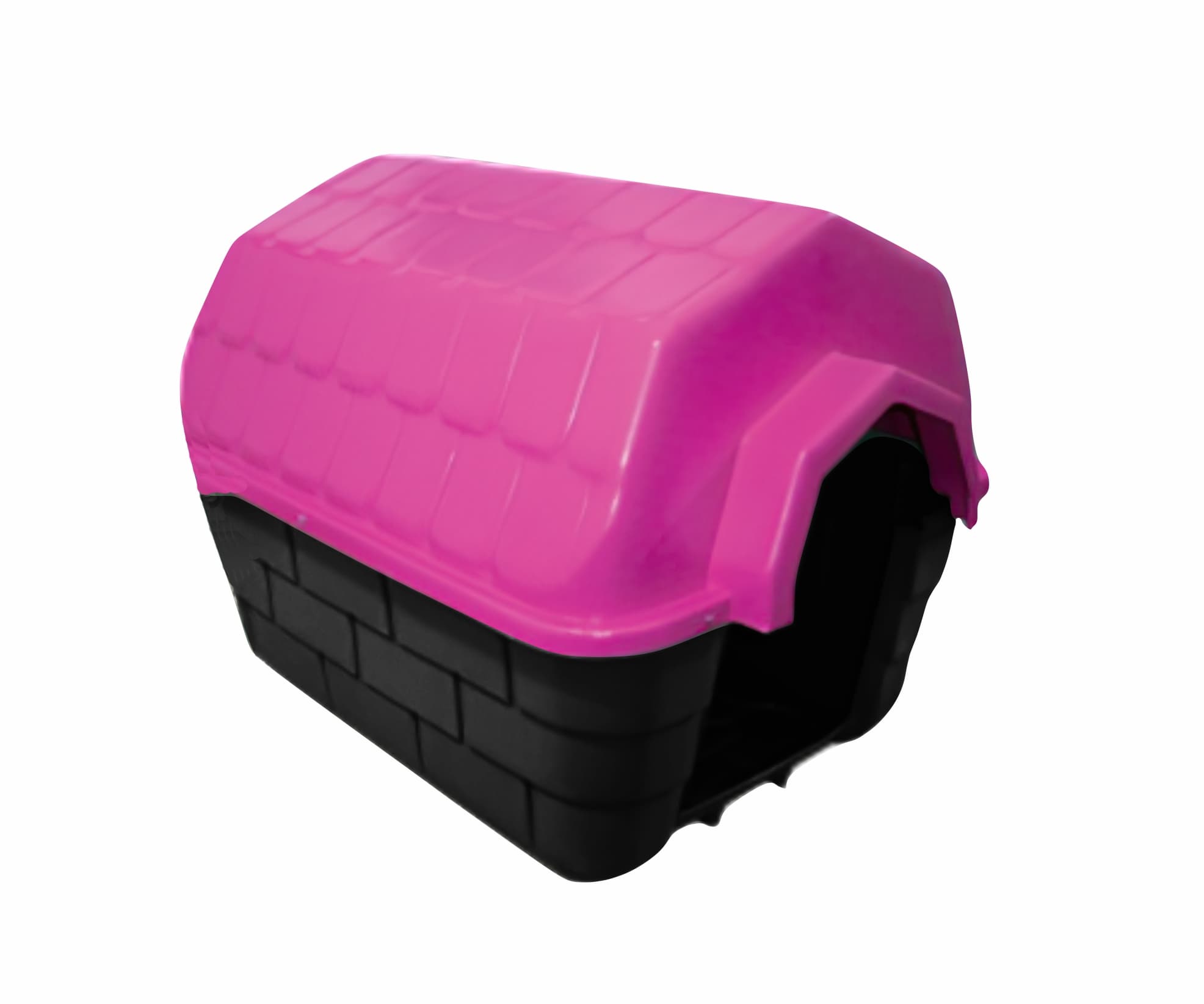 CASA PLASTICA P/PERRO Nº1 BASE COLOR NEGRO Y TECHO ROSA POP HOUSE