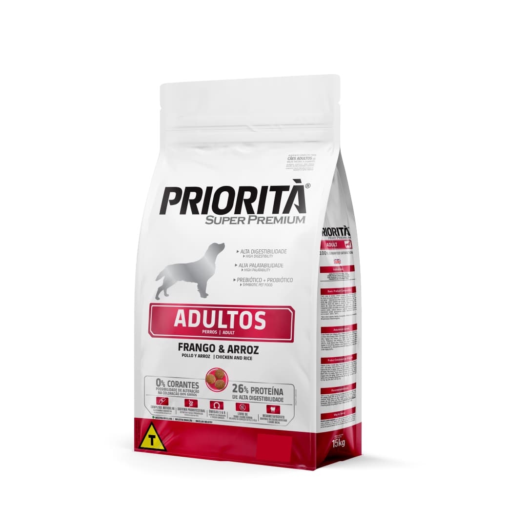 BALANCEADO PRIORITA SUPER PREMIUM PERRO ADULTO 26% 1 KG POLLO/ARROZ