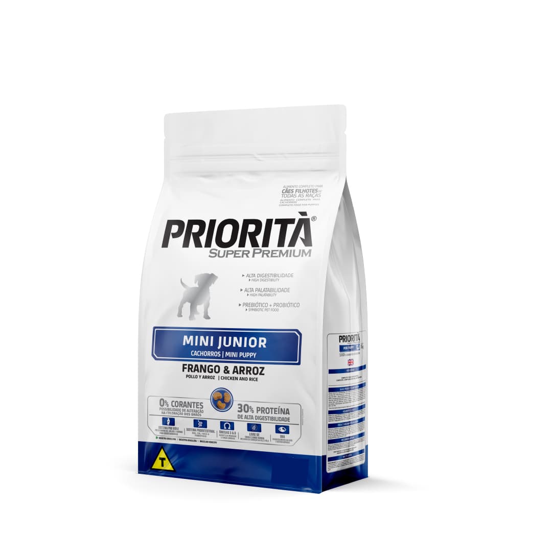 BALANCEADO PRIORITA SUPER PREMIUM PERRO MINI JUNIOR 30% 10.1 KG POLLO/ARROZ