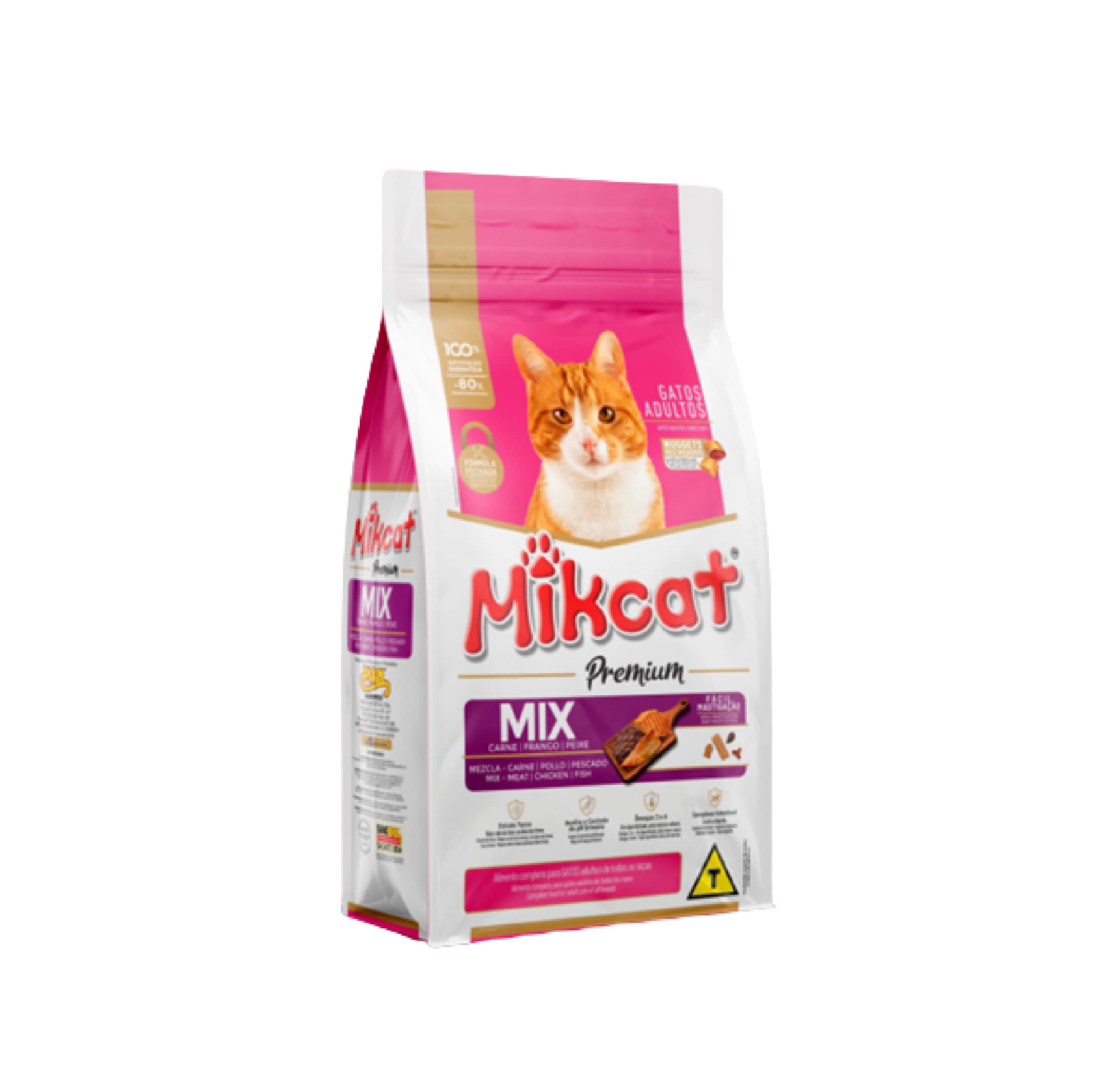 BALANCEADO MIKCAT PREMIUM POLLO Y PESCADO GATO ADULTO MIX 30% 2KG