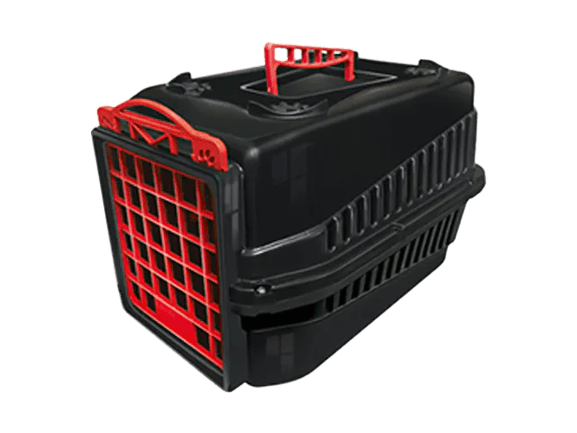 CAJA DE TRANSPORTE PODYUM N°4 NEGRO CON ROJO