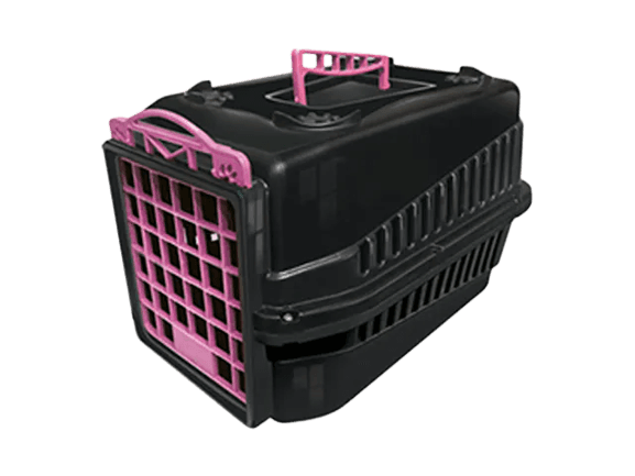 CAJA DE TRANSPORTE PODYUM N°4 NEGRO CON ROSA