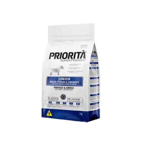 BALANCEADO PRIORITA SUPER PREMIUM PERRO JUNIOR 30% 15 KG POLLO/ARROZ