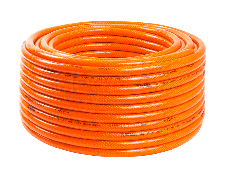 MANGUERA JARDIN TRENZADA 3/4"X3,0MM LUX. NARANJA 100MT