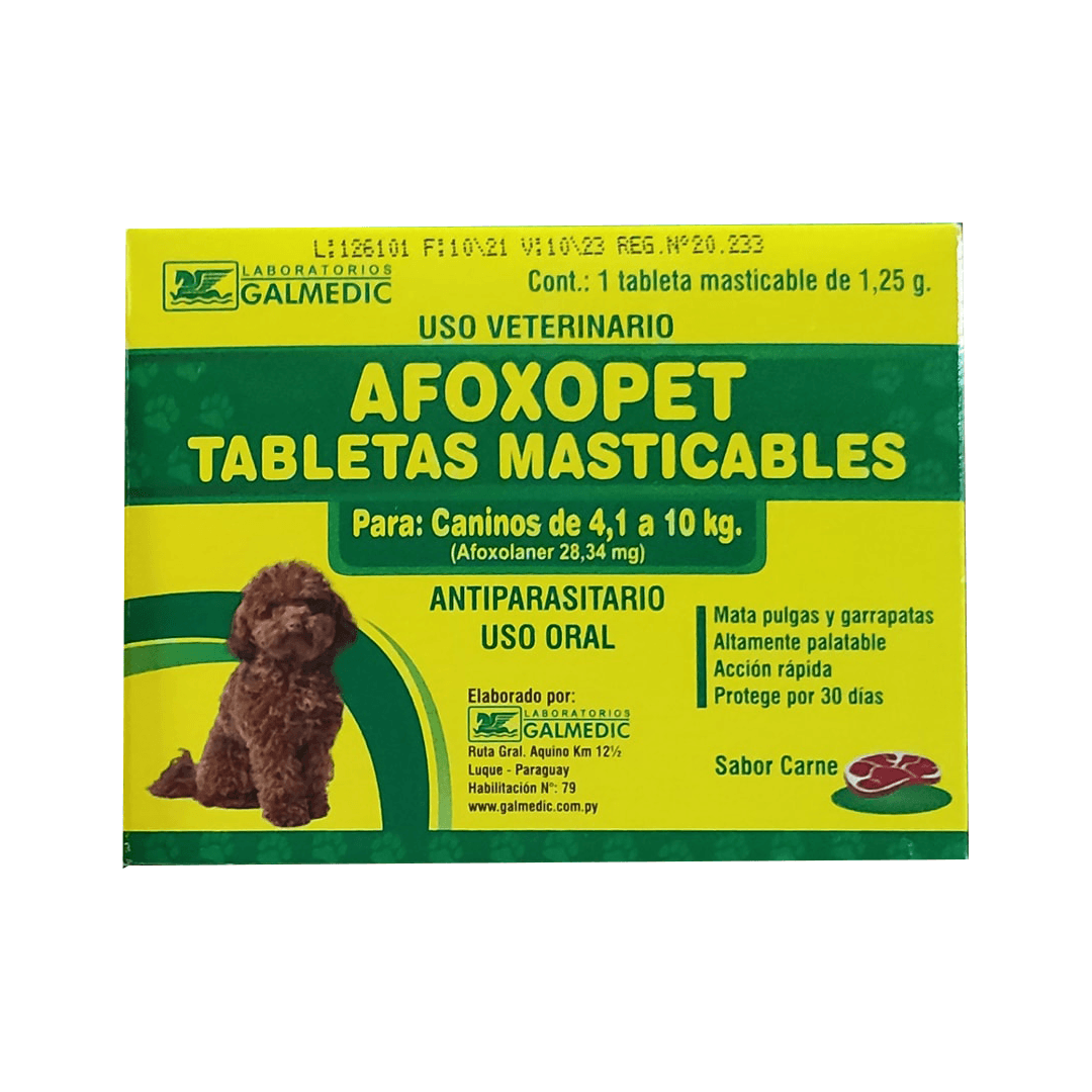 AFOXOPET 4.1 A 10 KG 1 COMPRIMIDO