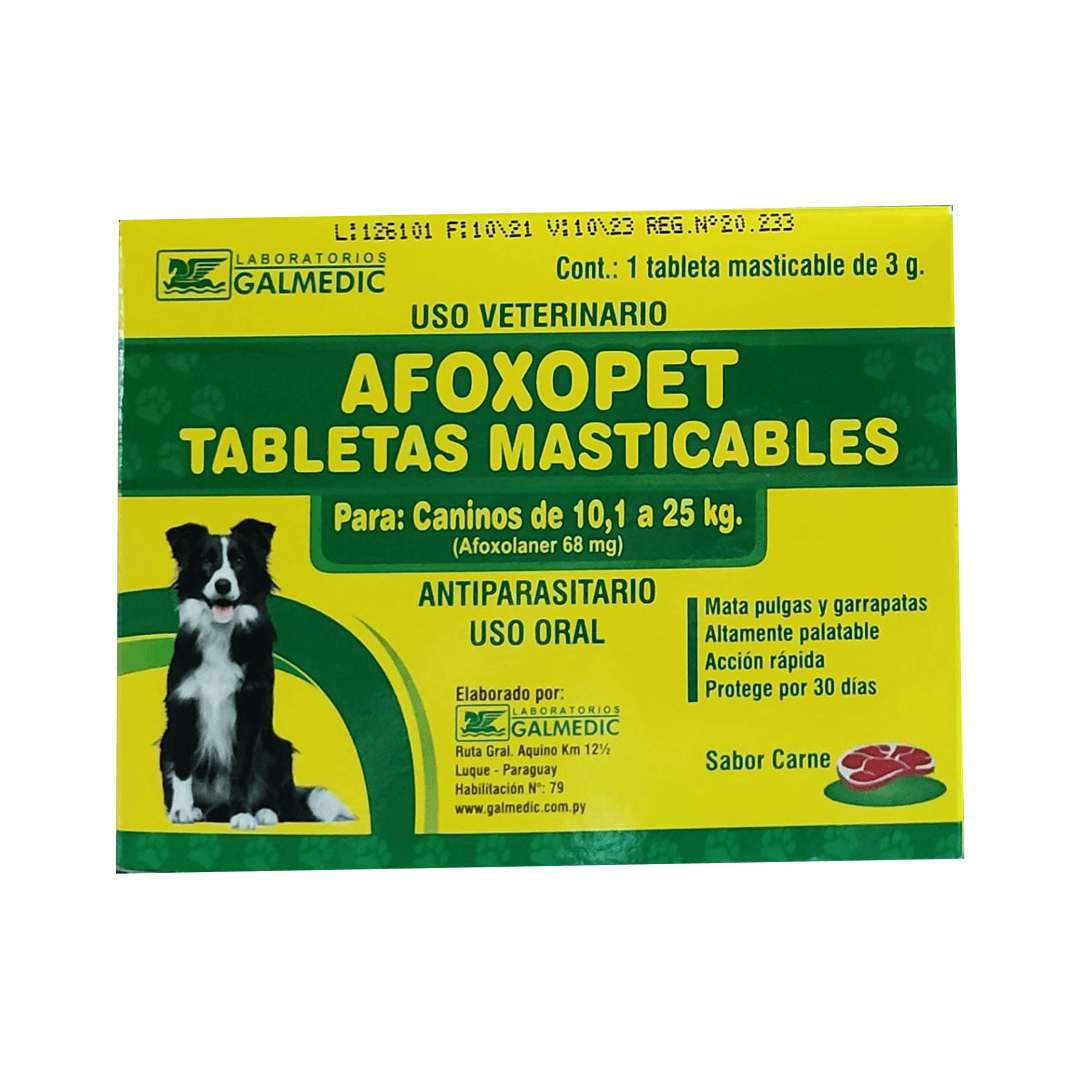 AFOXOPET 10.1 A 25 KG 1 COMPRIMIDO