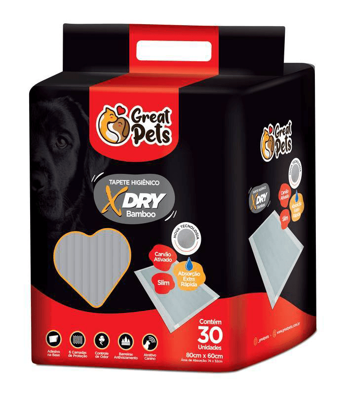 TAPETE HIGIENICO GREATPETS X-DRY 30UN-80X60