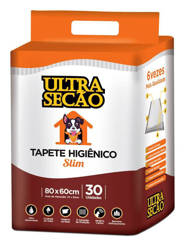 TAPETE HIGIENICO ULTRA SECAO BLANCO 30UN 80X60