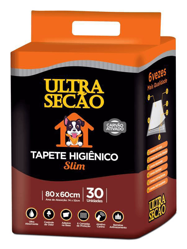 TAPETE HIGIENICO ULTRA SECAO NEGRO 30UN 80X60