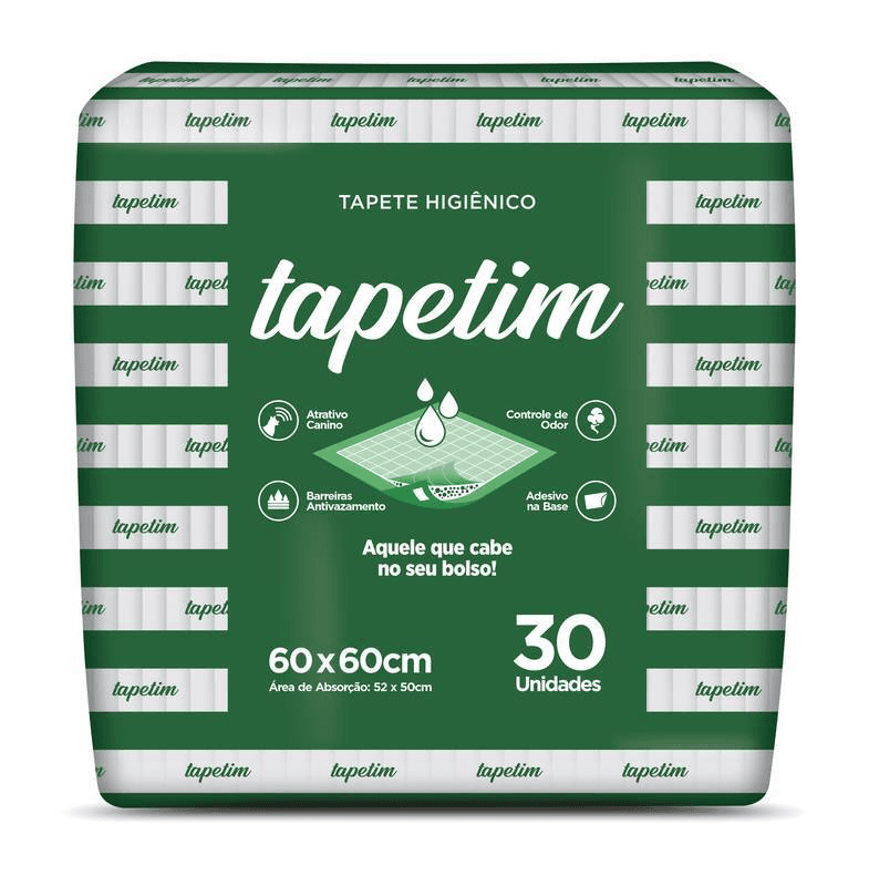 TAPETE HIGIENICO TAPETIM 60X60CM - 30UN