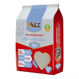 ARENA P/ GATO GREAT PETS BIODEGRADABLE 3.8KG FINA