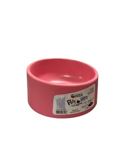 COMEDERO/BEBEDERO PERRO SLIM MEDIANO ROSA
