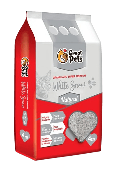 GRANULADO PARA GATOS WHITE SNOW NATURAL GREAT PETS 4KG