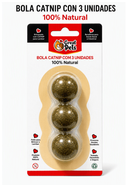 CATNIP BOLA C/ 3 UNIDADES