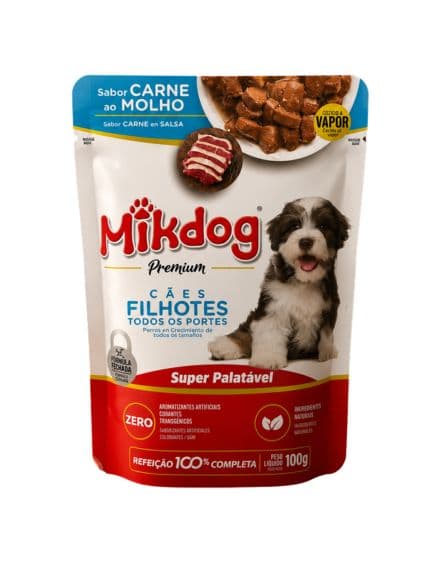 SACHET MIKDOG PREMIUM CACHORRO CARNE 100GR