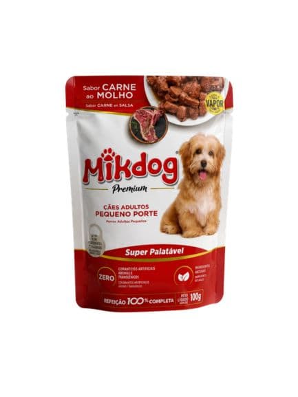 SACHET MIKDOG PREMIUM ADULTO RAZA PEQUEÑA CARNE 100GR