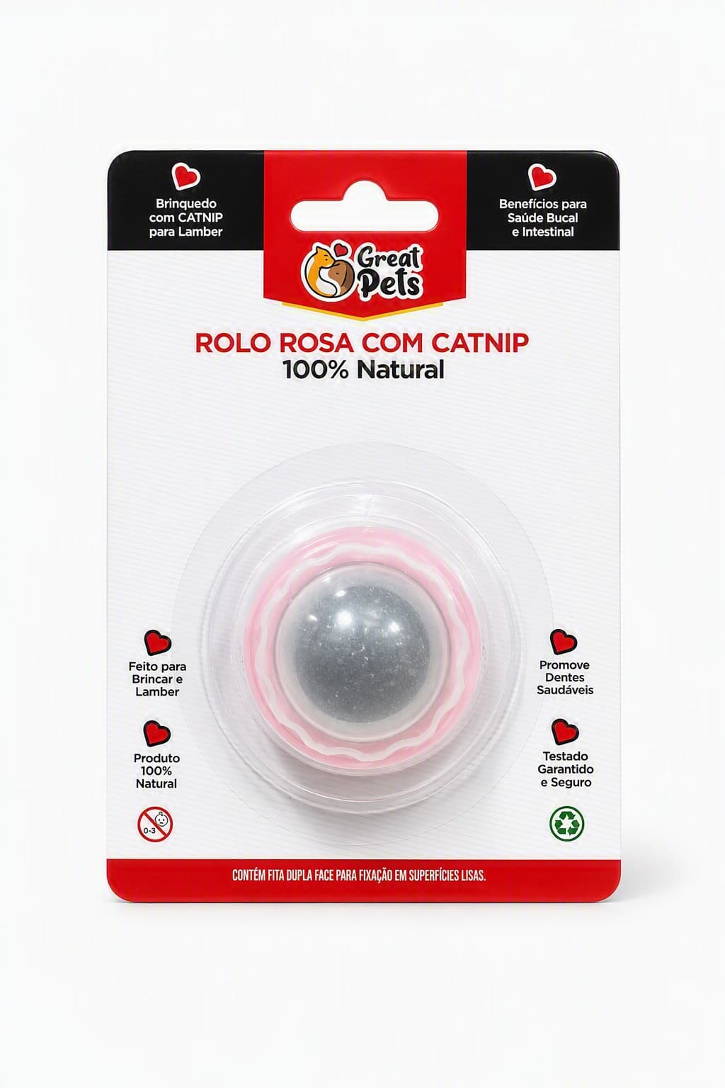 JUGUETE P/ GATO ROLO ROSA CON CATNIP