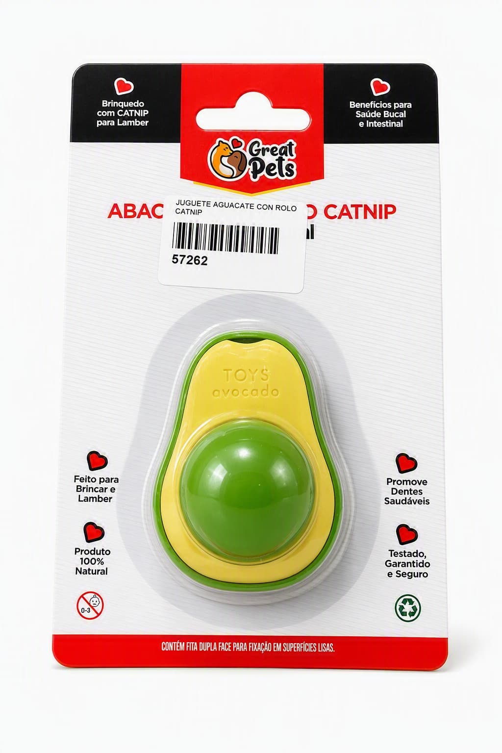 JUGUETE AGUACATE CON ROLO CATNIP