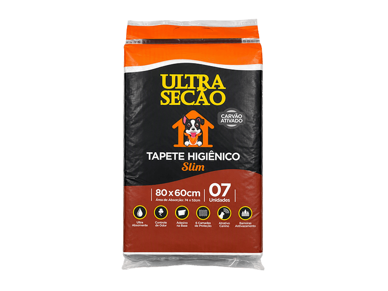 TAPETE HIGIENICO ULTRA SECO NEGRO 80X60 - 7UN