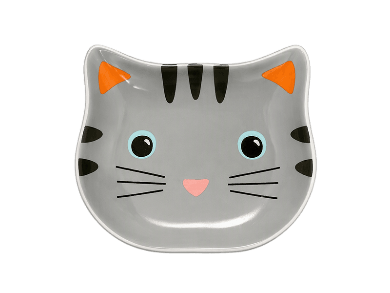 COMEDERO CERAMICA GATITO CINZA