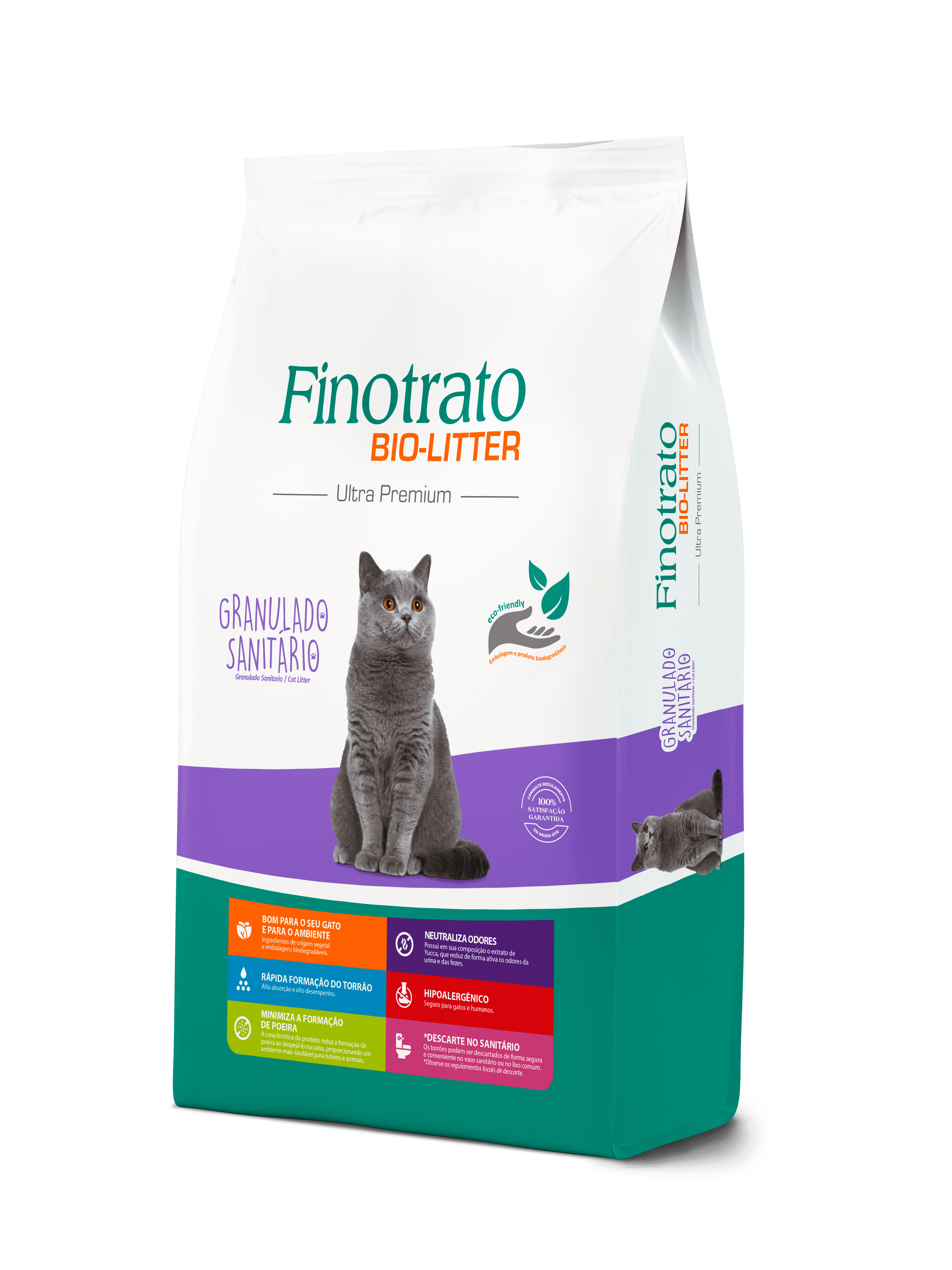 ARENA PARA GATOS FINOTRATO BIO-LITTER GRANULADO 4KG